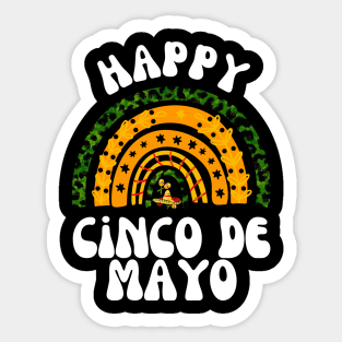 Cinco De Mayo Rainbow Happy Cinco De Mayo Mexican Fiesta Party Sticker